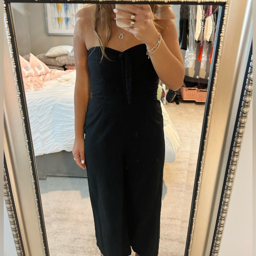 MINKPINK black strapless cropped jumpsuit